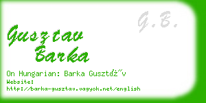 gusztav barka business card